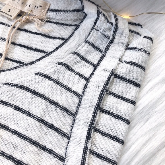 Linen + Rayon Striped Beach Racerback Tank - Picture 2 of 7